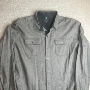 Kuhl men's grey descendr flannel work pockets heavy outdoors hike xl